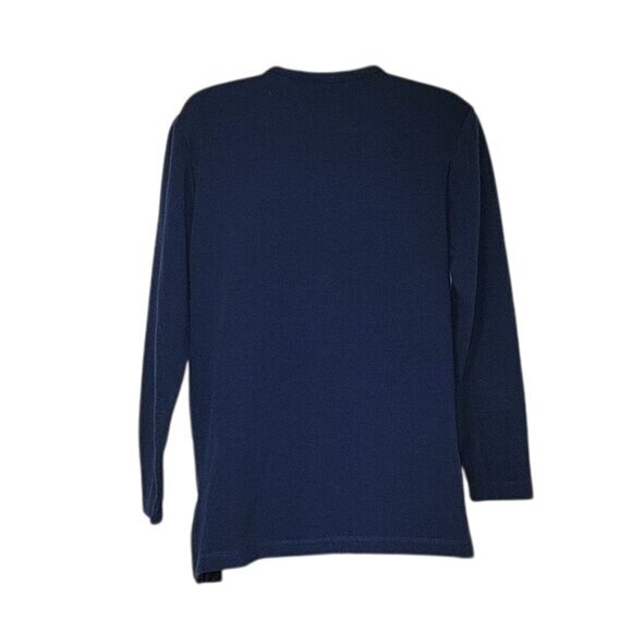 Bobbie Brooks Womens Embellished Patchwork Velvet Long Sleeve Tunic Top Blue CH - Picture 4 of 5